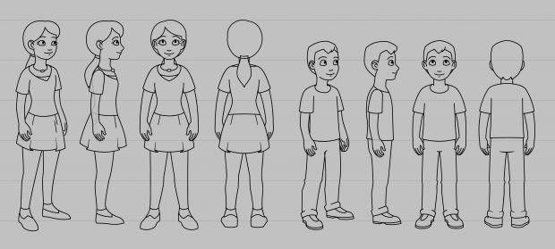 Fun Science Toons, character sheet for siblings Maria and Manny
