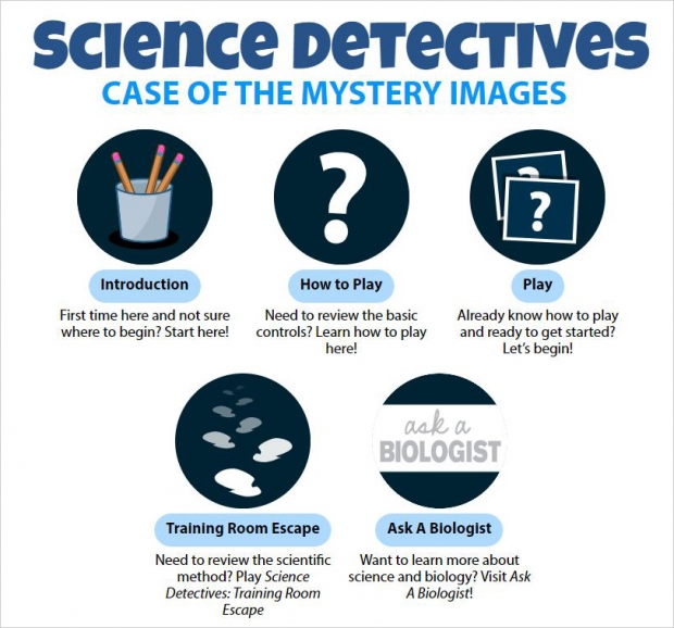 Science Detectives: Case of the Mystery Images, main page