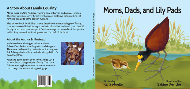 Moms, Dads, and Lily Pads: Back cover, front cover