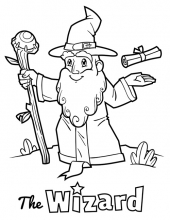 Wizard with staff and scroll