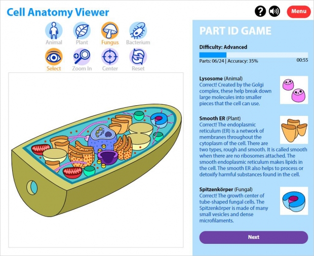 Cell Anatomy Viewer, game mode