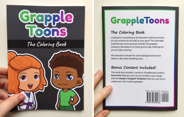 GrappleToons: The Coloring Book, front and back cover