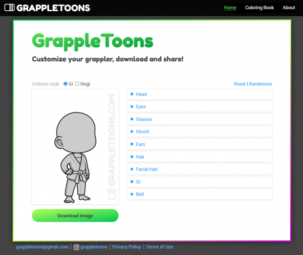GrappleToons: The interface with no parts customized