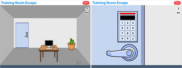 Screenshots from Training Room Escape
